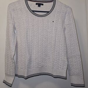 Tommy Hilfiger White Cable Knit Sweater